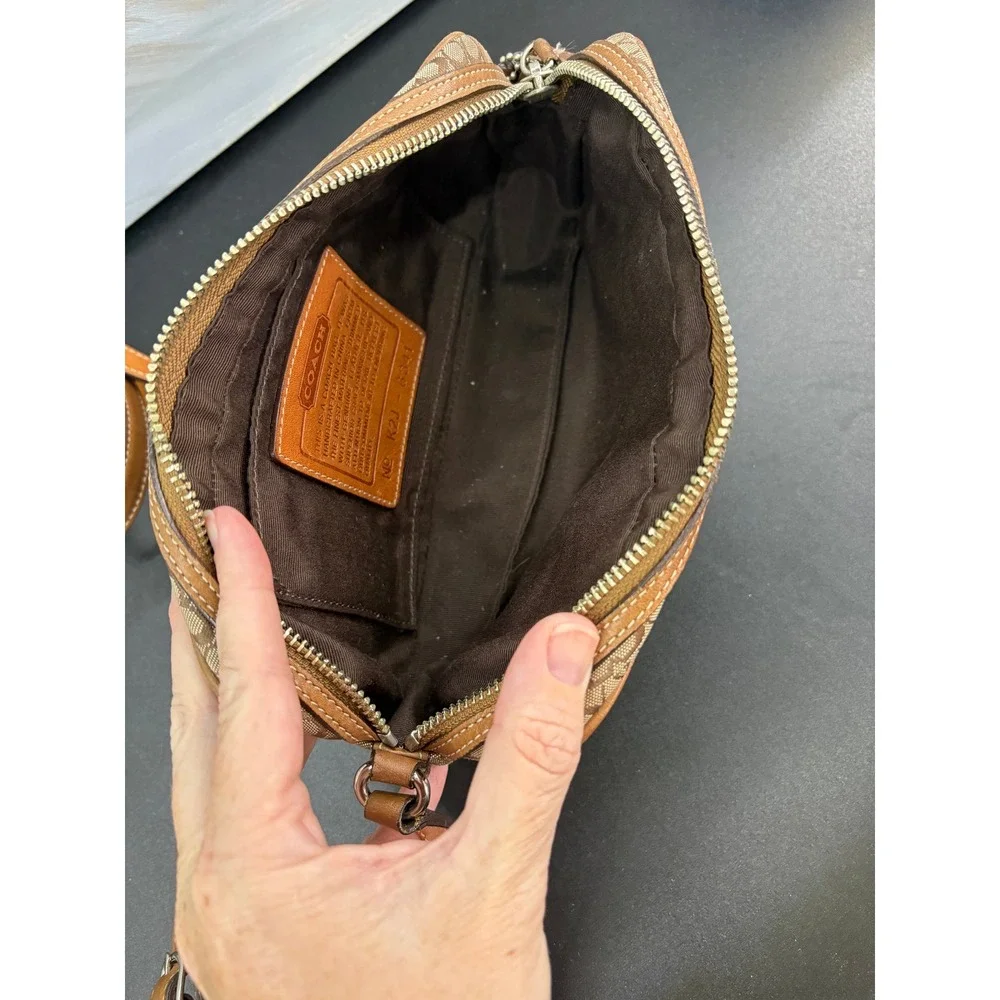 Y2K Coach Signature Crossbody Mini Shoulder Purse Leather strap